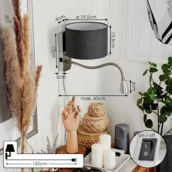 Hofstein Wiby Wandleuchte LED Nickel-Matt, 2-flammig -LED Leuchten Verkäufe wiby wandleuchte h3588390 3