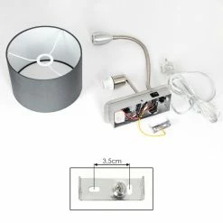 Hofstein Wiby Wandleuchte LED Nickel-Matt, 2-flammig -LED Leuchten Verkäufe wiby wandleuchte h3588390 4