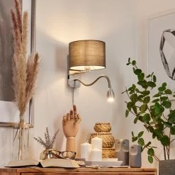 Hofstein Wiby Wandleuchte LED Nickel-Matt, 2-flammig -LED Leuchten Verkäufe wiby wandleuchte h3588390 8