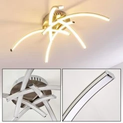 Hofstein Wikon Deckenleuchte LED Nickel-Matt, 5-flammig