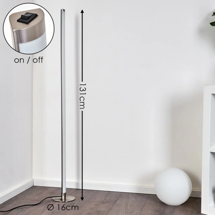 Hofstein Wila Stehlampe LED Nickel-Matt, 1-flammig 2 Hofstein Wila Stehlampe LED Nickel-Matt, 1-flammig – Bild 2