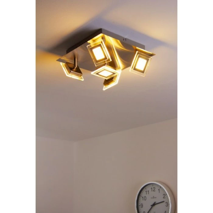 Wofi Leuchten Wofi Cholet Deckenleuchte LED Nickel-Matt, 5-flammig 2 Wofi Leuchten Wofi Cholet Deckenleuchte LED Nickel-Matt, 5-flammig – Bild 2