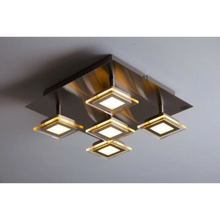 Wofi Leuchten Wofi Cholet Deckenleuchte LED Nickel-Matt, 5-flammig 13 Wofi Leuchten Wofi Cholet Deckenleuchte LED Nickel-Matt, 5-flammig – Bild 13