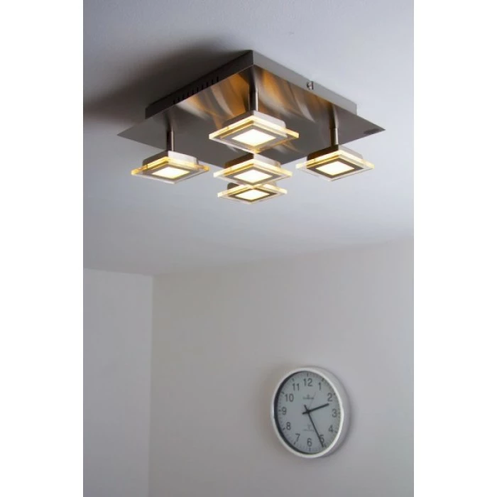 Wofi Leuchten Wofi Cholet Deckenleuchte LED Nickel-Matt, 5-flammig 7 Wofi Leuchten Wofi Cholet Deckenleuchte LED Nickel-Matt, 5-flammig – Bild 7
