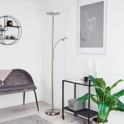 Hofstein Wonsbek Deckenfluter LED Nickel-Matt, 2-flammig -LED Leuchten Verkäufe wonsbek deckenfluter h3426166 11