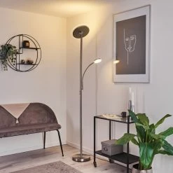 Hofstein Wonsbek Deckenfluter LED Nickel-Matt, 2-flammig -LED Leuchten Verkäufe wonsbek deckenfluter h3426166 8