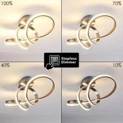 Hofstein Woyens Deckenleuchte LED Stahl geb&uuml;rstet, 1-flammig -LED Leuchten Verkäufe woyens deckenleuchte h3268940 do1 2