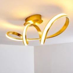 Hofstein Woyens Deckenleuchte LED Gold, 1-flammig -LED Leuchten Verkäufe woyens deckenleuchte h3295601 12