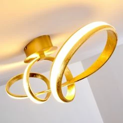 Hofstein Woyens Deckenleuchte LED Gold, 1-flammig -LED Leuchten Verkäufe woyens deckenleuchte h3295601 17