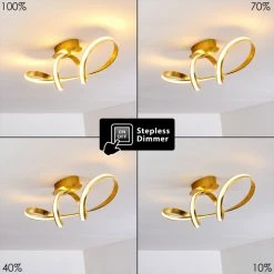 Hofstein Woyens Deckenleuchte LED Gold, 1-flammig -LED Leuchten Verkäufe woyens deckenleuchte h3295601 3