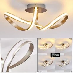 Hofstein Woyens Deckenleuchte LED Edelstahl, 1-flammig