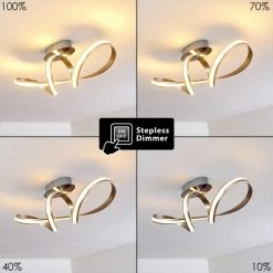 Hofstein Woyens Deckenleuchte LED Edelstahl, 1-flammig -LED Leuchten Verkäufe woyens deckenleuchte h3295625 3