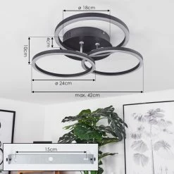 Hofstein Xena Deckenleuchte LED Schwarz, 1-flammig, Fernbedienung -LED Leuchten Verkäufe xena deckenleuchte h3560709 3