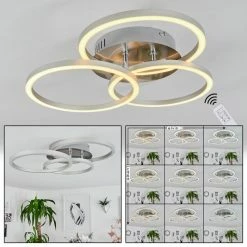 Hofstein Xena Deckenleuchte LED Nickel-Matt, 1-flammig, Fernbedienung