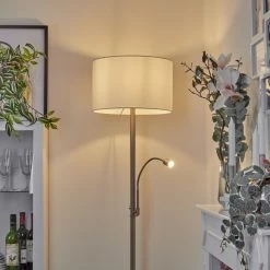 Hofstein Yuruyacu Stehleuchte LED Nickel-Matt, 2-flammig -LED Leuchten Verkäufe yuruyacu stehleuchte h3576809 6