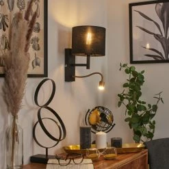 Hofstein Yuruyacu Wandleuchte LED Messing, Schwarz, 2-flammig -LED Leuchten Verkäufe yuruyacu wandleuchte h3575529 10