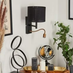 Hofstein Yuruyacu Wandleuchte LED Messing, Schwarz, 2-flammig -LED Leuchten Verkäufe yuruyacu wandleuchte h3575529 11