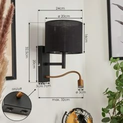 Hofstein Yuruyacu Wandleuchte LED Messing, Schwarz, 2-flammig -LED Leuchten Verkäufe yuruyacu wandleuchte h3575529 3