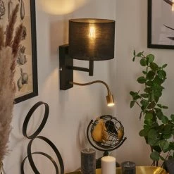 Hofstein Yuruyacu Wandleuchte LED Messing, Schwarz, 2-flammig -LED Leuchten Verkäufe yuruyacu wandleuchte h3575529 6