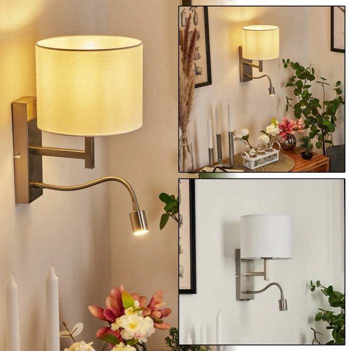 Hofstein Yuruyacu Wandleuchte LED Nickel-Matt, 2-flammig 1 Hofstein Yuruyacu Wandleuchte LED Nickel-Matt, 2-flammig