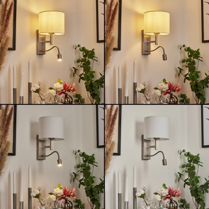 Hofstein Yuruyacu Wandleuchte LED Nickel-Matt, 2-flammig 2 Hofstein Yuruyacu Wandleuchte LED Nickel-Matt, 2-flammig – Bild 2