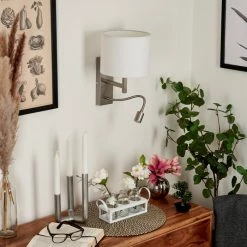 Hofstein Yuruyacu Wandleuchte LED Nickel-Matt, 2-flammig 23 Hofstein Yuruyacu Wandleuchte LED Nickel-Matt, 2-flammig -LED Leuchten Verkäufe yuruyacu wandleuchte h3575628 11