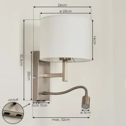 Hofstein Yuruyacu Wandleuchte LED Nickel-Matt, 2-flammig 15 Hofstein Yuruyacu Wandleuchte LED Nickel-Matt, 2-flammig -LED Leuchten Verkäufe yuruyacu wandleuchte h3575628 3