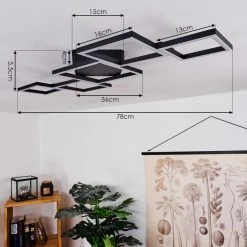Hofstein Zocca Deckenleuchte LED Schwarz, 1-flammig -LED Leuchten Verkäufe zocca deckenleuchte h3438619 3