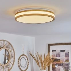 Hofstein Zurzach Deckenleuchte LED Weiß, Naturfarben, 1-flammig